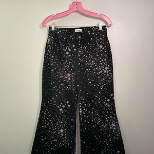Starry Sky Black Denim Wide Bootcut Jeans